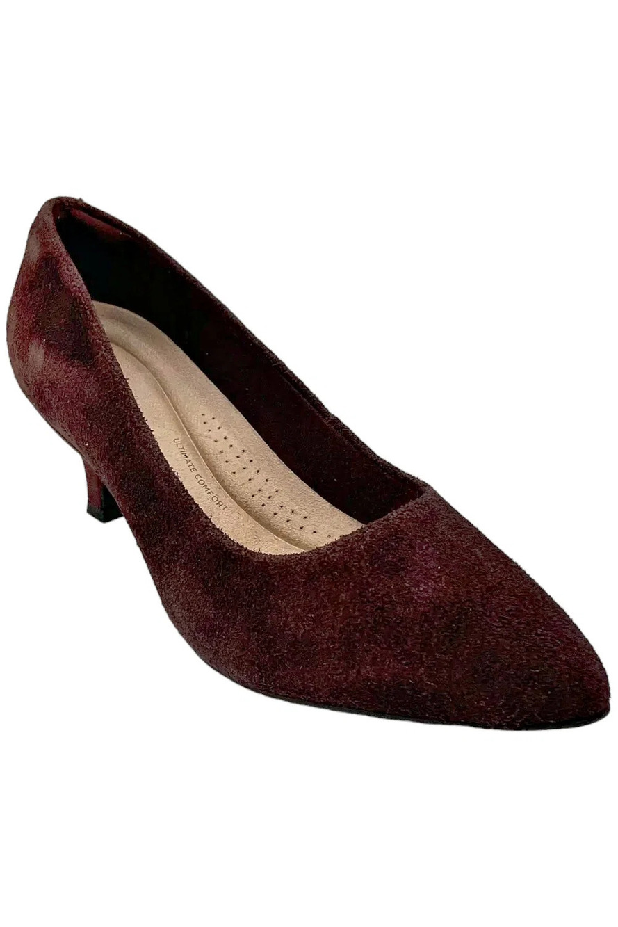 Clarks Women's Kepley Vine Pump Wine Suede - Wide